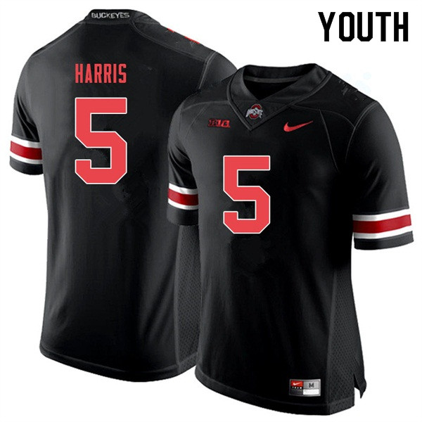 Youth #5 Jaylen Harris Ohio State Buckeyes College Football Jerseys Sale-Black Out